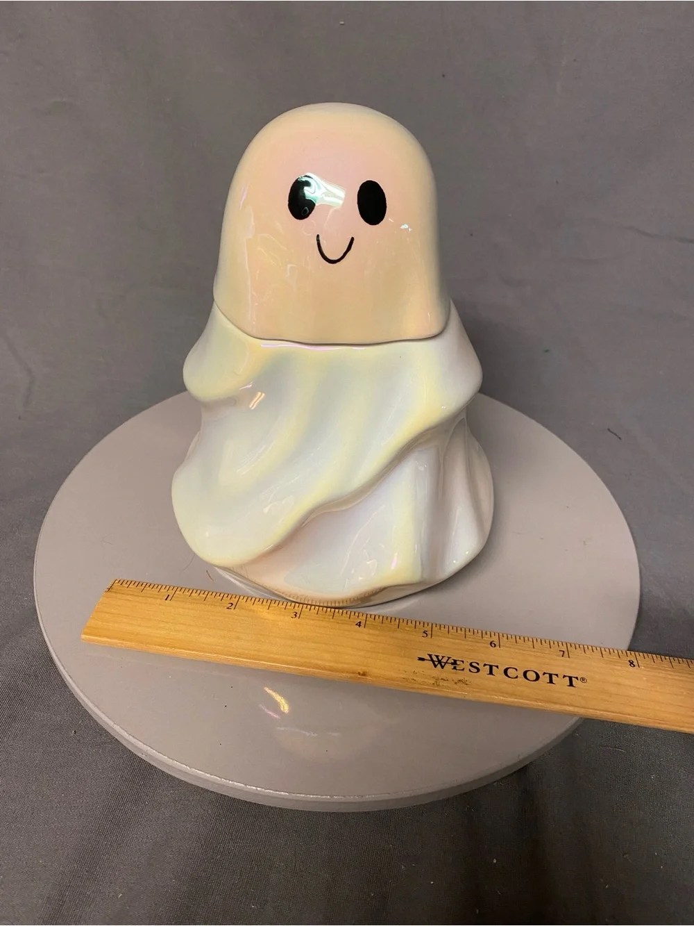 2024 Target Halloween Iridescent White Ghost Ceramic Jar